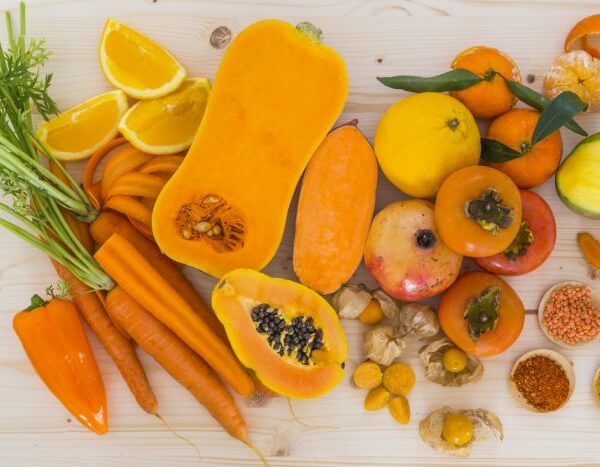 ¿Qué beneficios aportan las frutas y verduras de color amarillo- naranja?